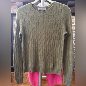 Lulu Bravo Cashmere Sage Green Cable Knit Sweater